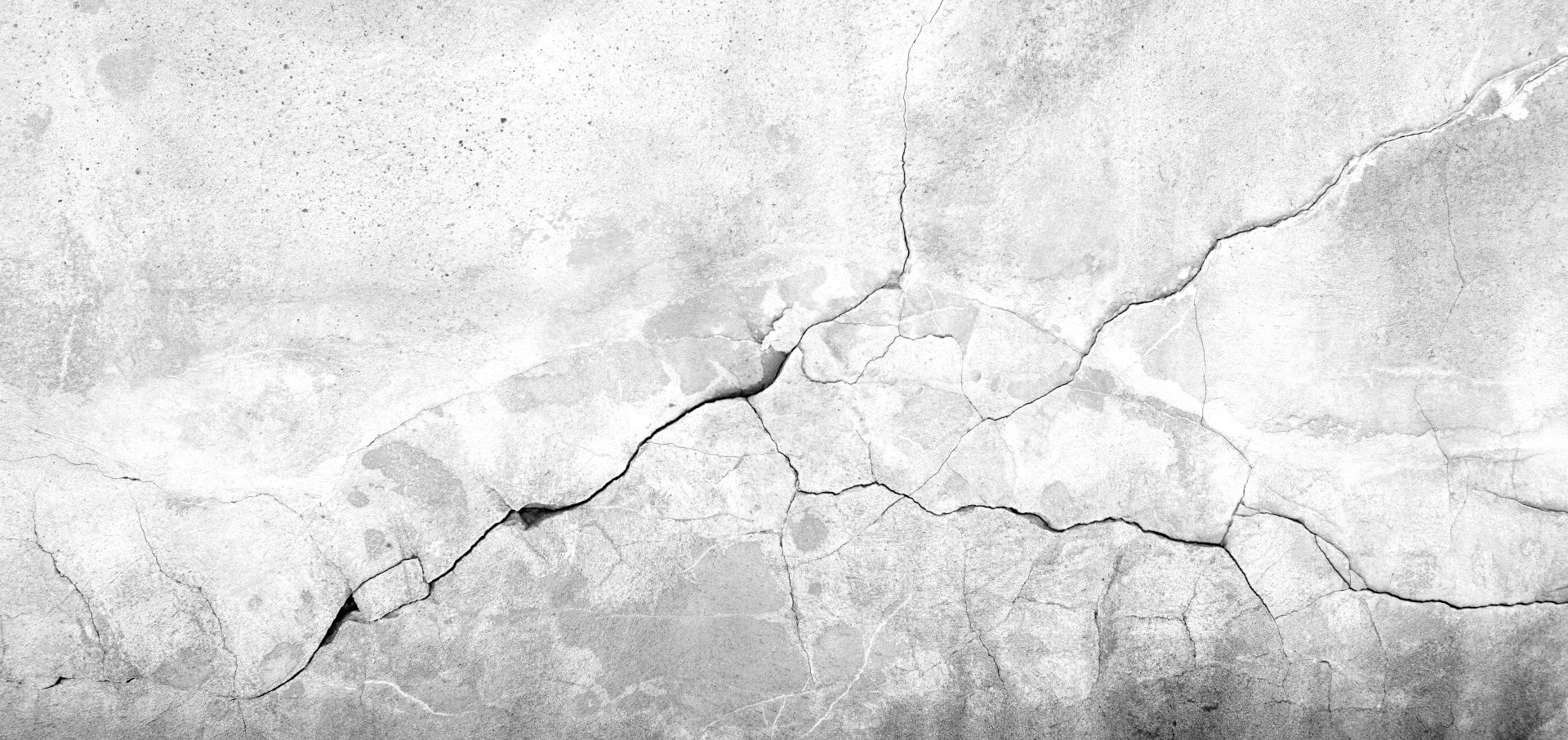 Cracked and damaged concrete