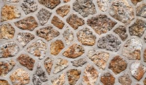 Stone wall with mortar pointing