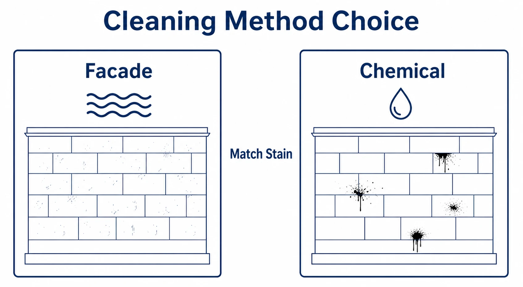 Comparison of facade cleaning and chemical cleaning methods