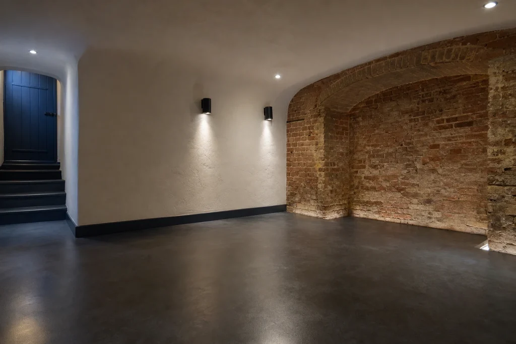 Finished waterproofed cellar room